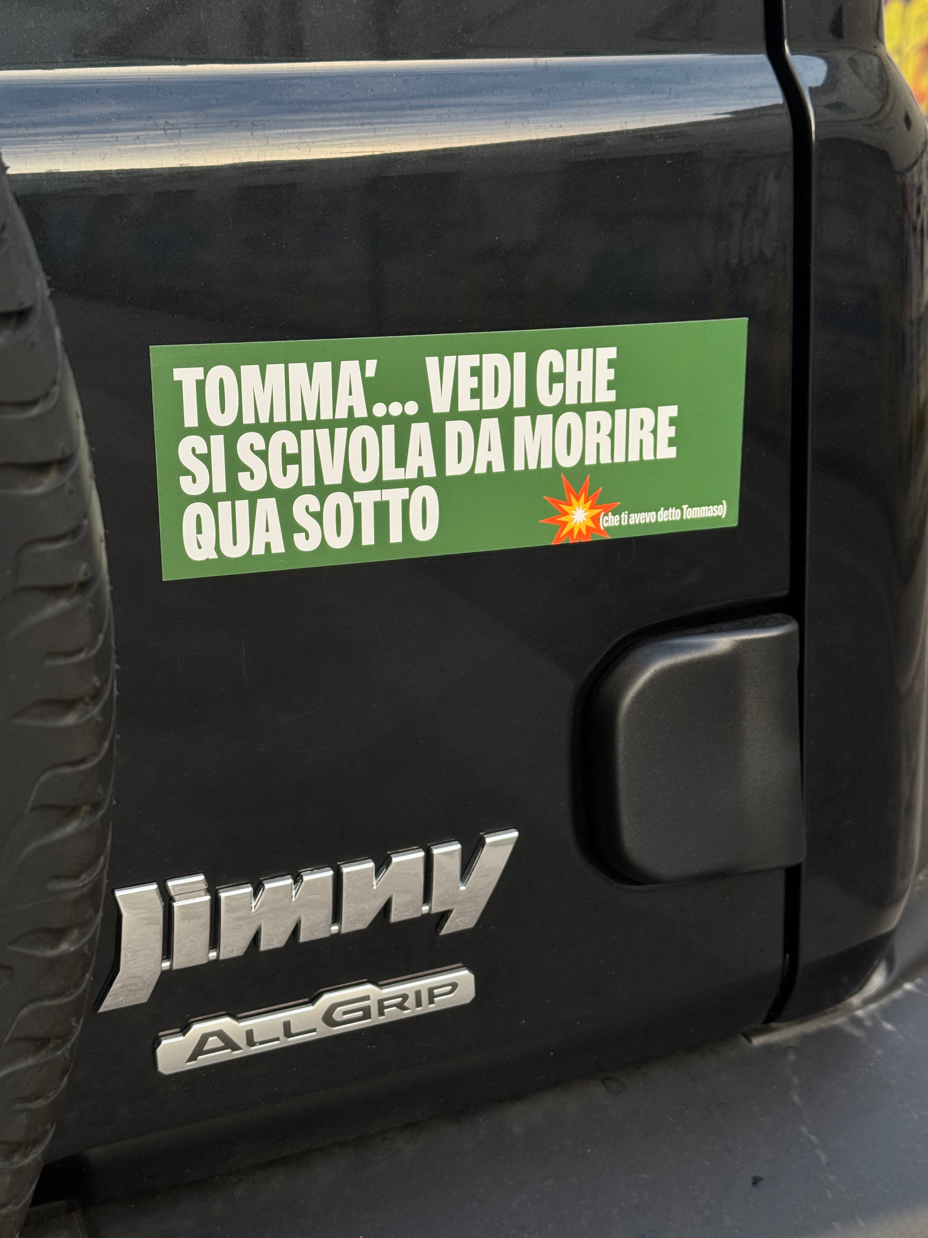 Tomma' vedi che si scivola - magnete auto